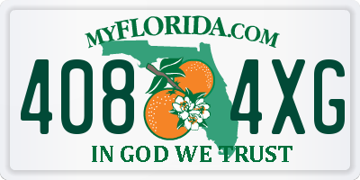 FL license plate 4084XG