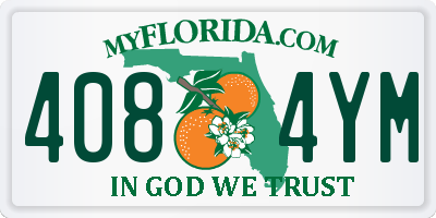 FL license plate 4084YM