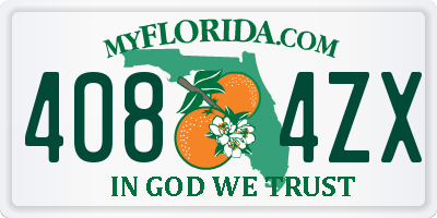 FL license plate 4084ZX