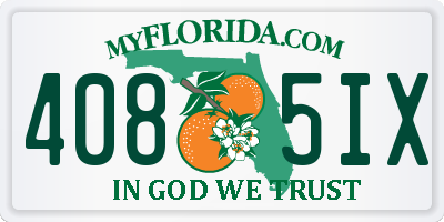 FL license plate 4085IX