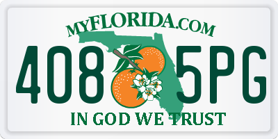 FL license plate 4085PG