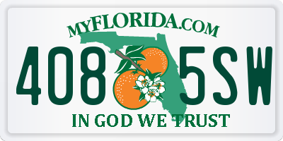 FL license plate 4085SW