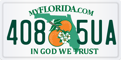 FL license plate 4085UA
