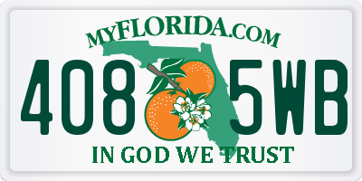 FL license plate 4085WB