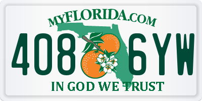 FL license plate 4086YW