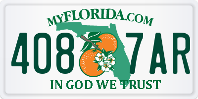 FL license plate 4087AR