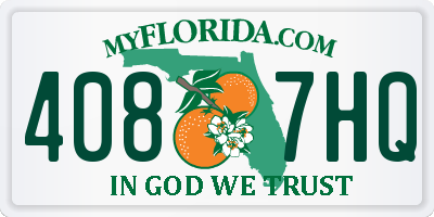 FL license plate 4087HQ