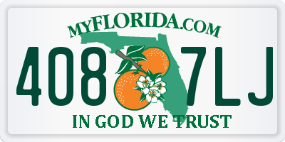 FL license plate 4087LJ