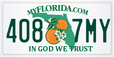 FL license plate 4087MY