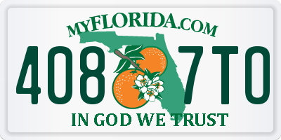 FL license plate 4087TO