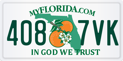 FL license plate 4087VK