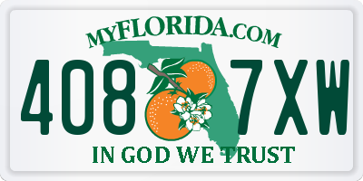 FL license plate 4087XW