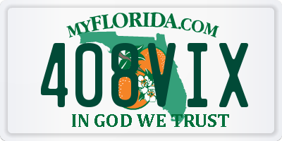 FL license plate 408VIX