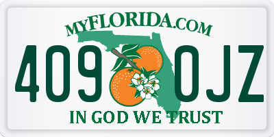 FL license plate 4090JZ