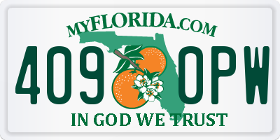 FL license plate 4090PW