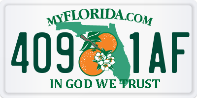 FL license plate 4091AF