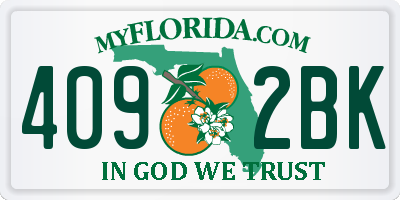FL license plate 4092BK