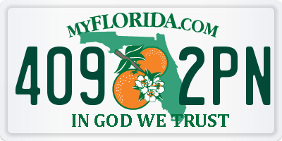 FL license plate 4092PN