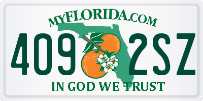 FL license plate 4092SZ
