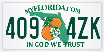FL license plate 4094ZK