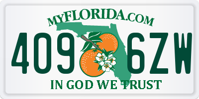 FL license plate 4096ZW