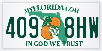 FL license plate 4098HW