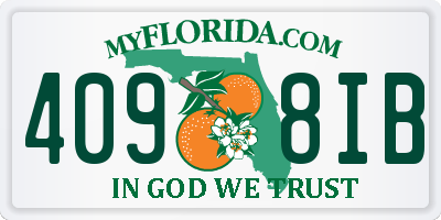 FL license plate 4098IB
