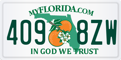 FL license plate 4098ZW