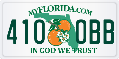 FL license plate 4100BB