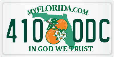 FL license plate 4100DC