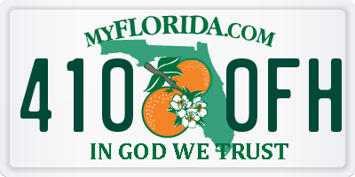 FL license plate 4100FH