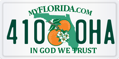 FL license plate 4100HA