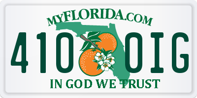 FL license plate 4100IG