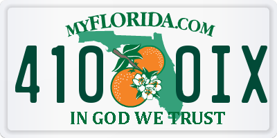 FL license plate 4100IX