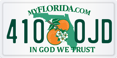 FL license plate 4100JD