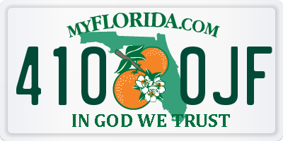 FL license plate 4100JF