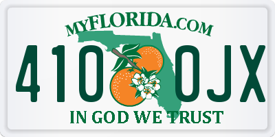 FL license plate 4100JX