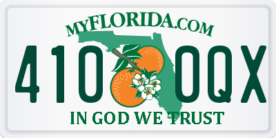 FL license plate 4100QX