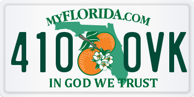FL license plate 4100VK