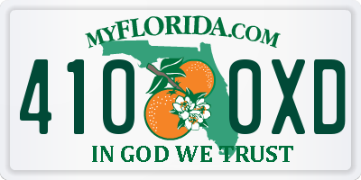 FL license plate 4100XD