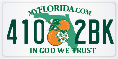 FL license plate 4102BK