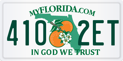 FL license plate 4102ET