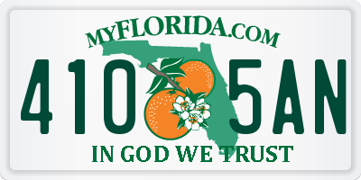 FL license plate 4105AN