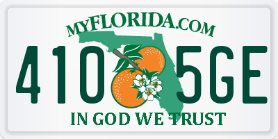 FL license plate 4105GE