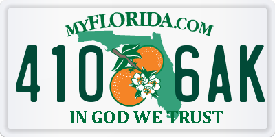 FL license plate 4106AK