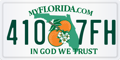 FL license plate 4107FH