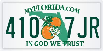 FL license plate 4107JR