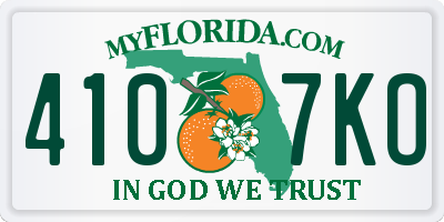 FL license plate 4107KO