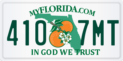 FL license plate 4107MT