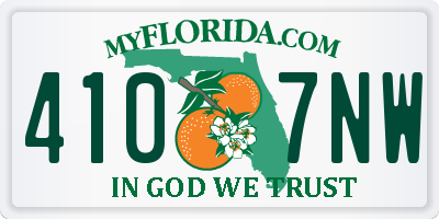 FL license plate 4107NW